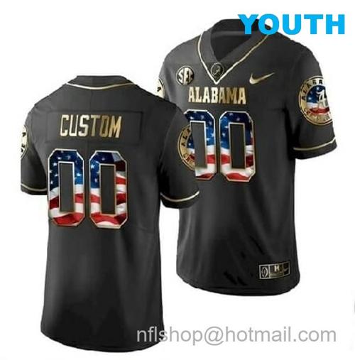 Youth Nike Personalized Alabama Crimson Tide Jersey Name Number Football Black