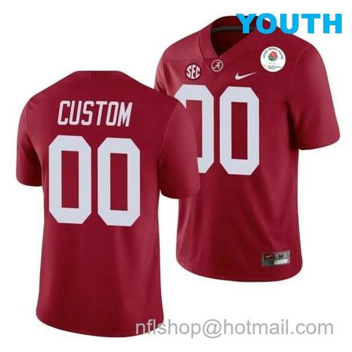 Youth Nike Custom Alabama Crimson Tide Jersey 2021 Rose Bowl NCAA College Football Crimson_1