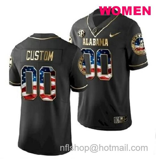 Women's Nike Personalized Alabama Crimson Tide Jersey Name Number Football Black