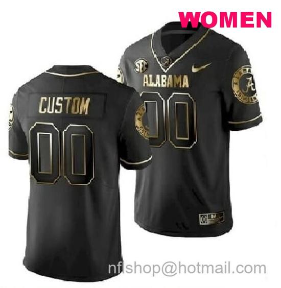 Women's Nike Personalized Alabama Crimson Tide Football Jersey Name Number Black