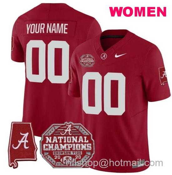 Women's Nike Custom Alabama Crimson Tide Jersey Name and Number Vapor Limited Crimson All Stitched