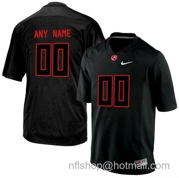 Men's Nike Alabama Crimson Tide Custom Jersey Blackout College Limited Football