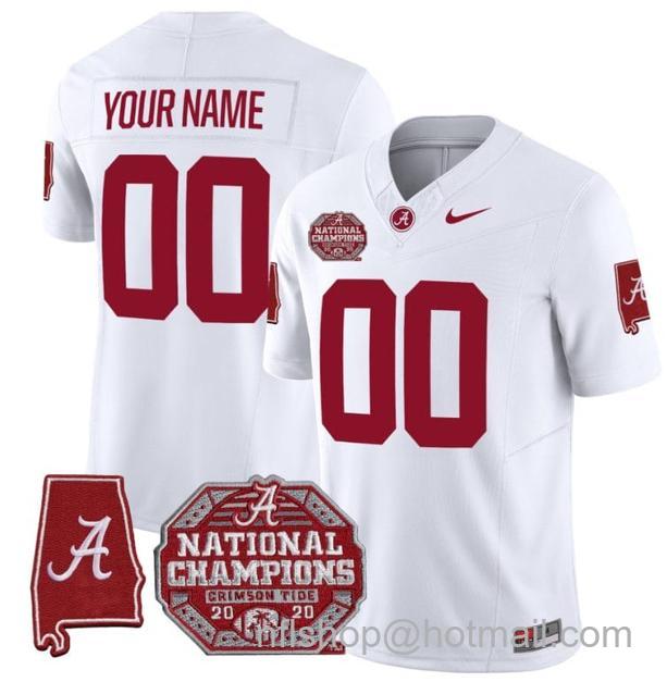 Men's Nike Custom Alabama Crimson Tide Jersey Name and Number Vapor Limited White All Stitched