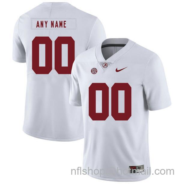 Men's Nike Alabama Crimson Tide Football Jersey Custom Name Number NCAA College White