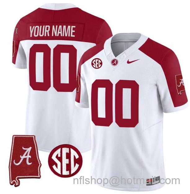 Men's Nike Custom Alabama Crimson Tide Jersey Name and Number Vapor Limited Alabama Map Inverted All Stitched