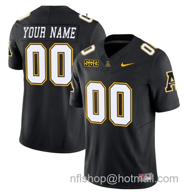 Men's Custom Appalachian State Mountaineers Jersey Name and Number Vapor Limited College Football Black