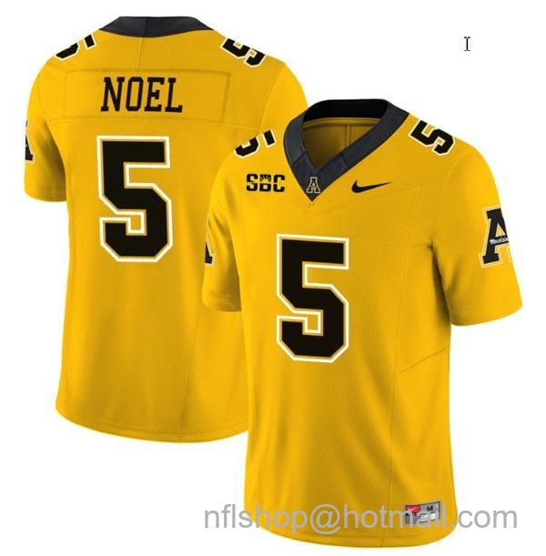 Men's Nate Noel Jersey #5 Appalachian State Mountaineers Vapor Limited College Football Yellow