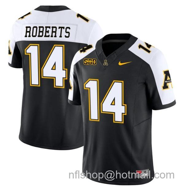 Men's Kanye Roberts Jersey #14 Appalachian State Mountaineers Vapor Limited College Football Black Alternate