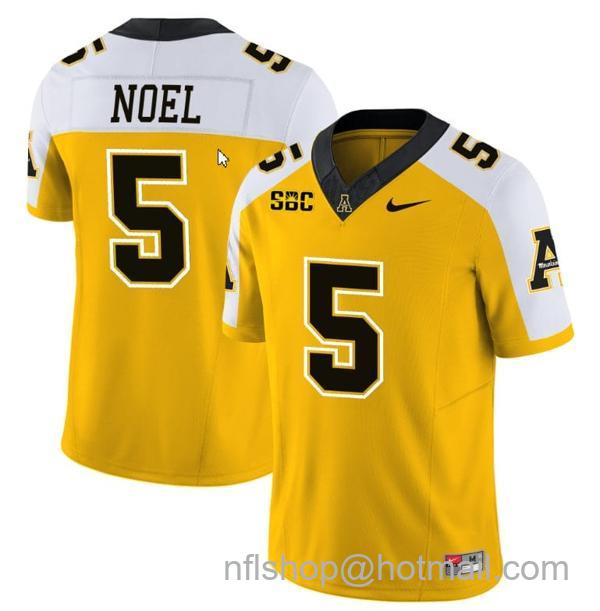 Men's Nate Noel Jersey #5 Appalachian State Mountaineers Vapor Limited College Football Yellow Alternate