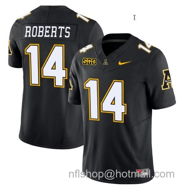 Men's Kanye Roberts Jersey #14 Appalachian State Mountaineers Vapor Limited College Football Black