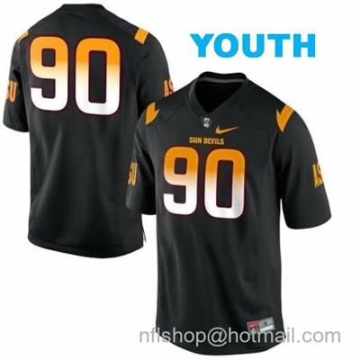 Youth Arizona State Sun Devils #90 Will Sutton NCAA Football Jersey Black