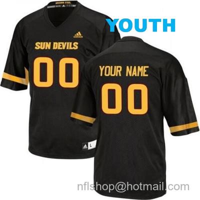 Youth Arizona State Sun Devils Custom Football Jersey Name Number Black