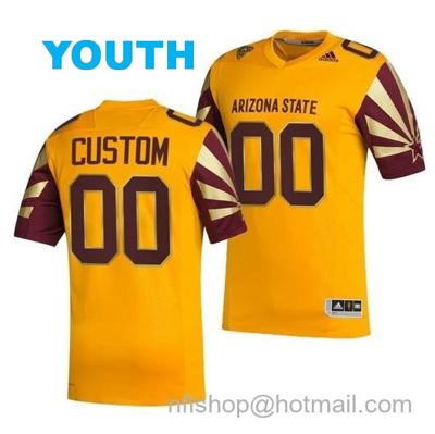 Youth Arizona State Sun Devils Custom Jersey Gold Reverse Retro Alternate Uniform