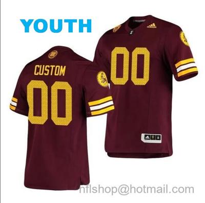 Youth Arizona State Sun Devils Custom Jersey Premier Football Maroon