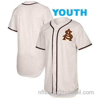 Youth Arizona State Sun Devils Custom Name Number Baseball Jersey White