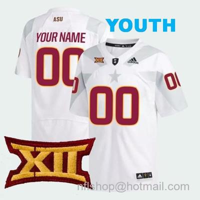 Youth Custom Arizona State Sun Devils Jersey Name and Number College Football White Game All Stitched