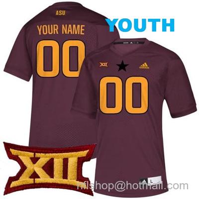 Youth Custom Arizona State Sun Devils Jersey Name and Number College Football Maroon Game All Stitched