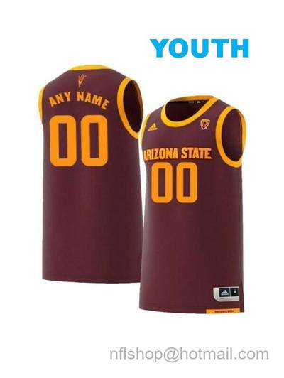 Youth Custom Arizona State Sun Devils Jersey College Basketball Name and Number Maroon Retro