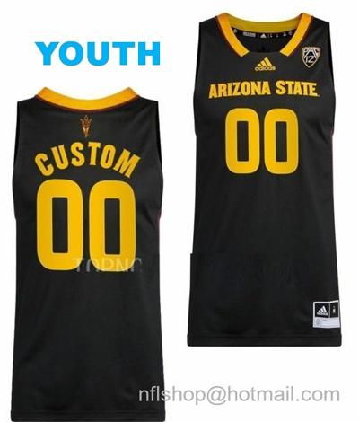 Youth Custom Arizona State Sun Devils Jersey Name And Number College Basketball Swingman Black