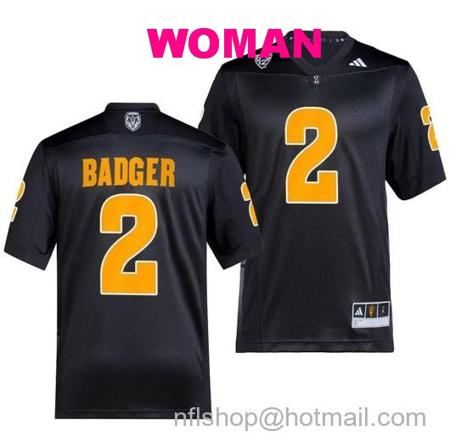 Women's Arizona State Sun Devils Elijhah Badger Jersey #2 Premier Black College Football 2023