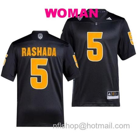 Women's Arizona State Sun Devils Jaden Rashada Jersey #5 Premier Black College Football 2023