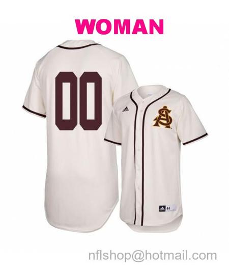 Women's Arizona State Sun Devils White Custom NCAA Baseball Jersey