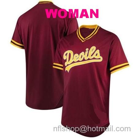 Women's Arizona State Sun Devils Custom Name Number Baseball Jersey Red