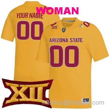 Women's Custom Arizona State Sun Devils Jersey Name and Number College Football Gold Game All Stitched