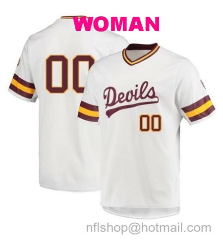 Women's Custom Arizona State Jersey Sun Devils Name And Number Baseball College White