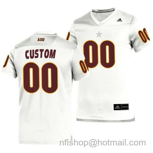 Men's Arizona State Sun Devils Custom Jersey Replica Football White