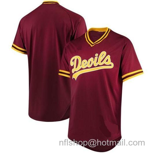 Men's Arizona State Sun Devils Custom Name Number Baseball Jersey Red