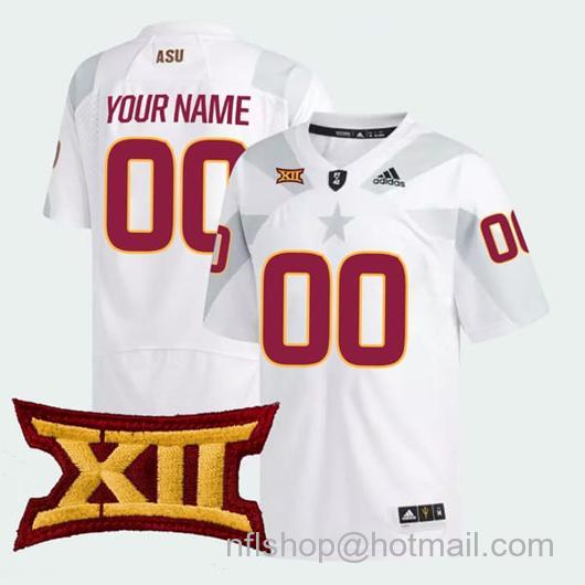 Men's Custom Arizona State Sun Devils Jersey Name and Number College Football White Game All Stitched