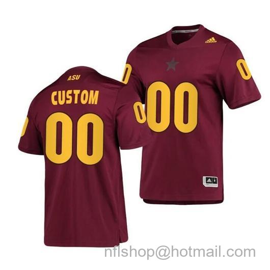 Men's Custom Arizona State Sun Devils Jersey Maroon Replica AEROREADY