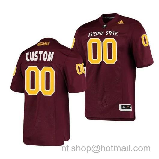 Men's Arizona State Sun Devils Custom Jersey College Football Premier Maroon