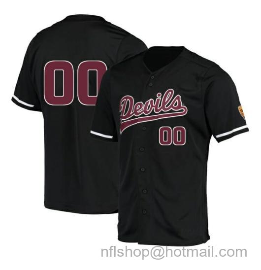 Men's Custom Arizona State Jersey Sun Devils Baseball Name and Number College Black