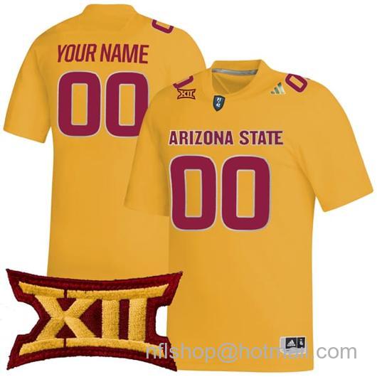 Men's Custom Arizona State Sun Devils Jersey Name and Number College Football Gold Game All Stitched