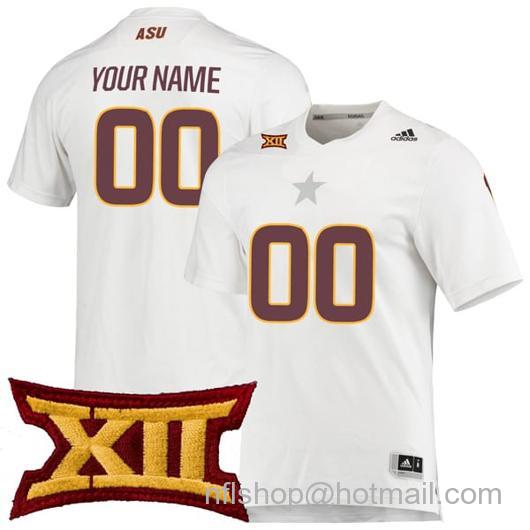 Men's Custom Arizona State Sun Devils Jersey Name and Number College Football White Aeroready All Stitched