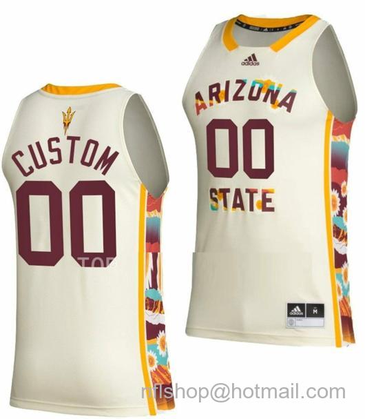 Men's Custom Arizona State Sun Devils Jersey Name And Number College Basketball Honoring White