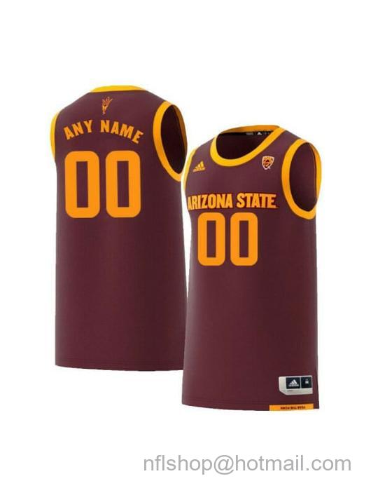 Men's Custom Arizona State Sun Devils Jersey College Basketball Name and Number Maroon Retro