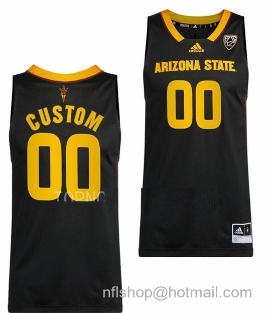 Men's Custom Arizona State Sun Devils Jersey Name And Number College Basketball Swingman Black