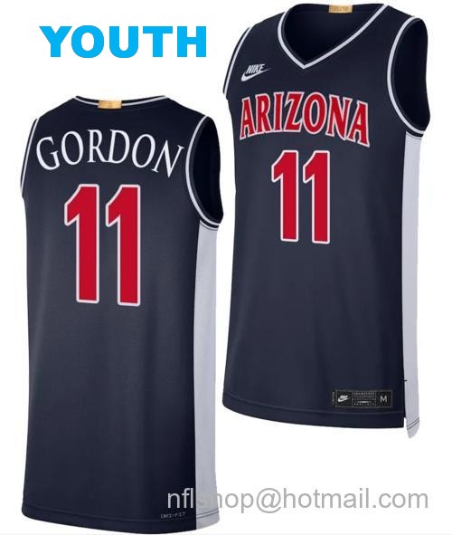 Youth Arizona Wildcats Aaron Gordon Jersey #11 Limited Retro Basketball 2023-24 Navy62