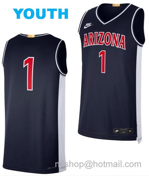 Youth Arizona Wildcats Jersey #1 Limited Retro Basketball 2023-24 Navy78