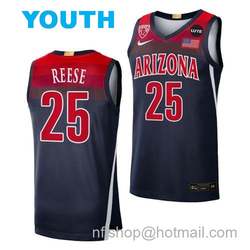 Youth Cate Reese Jersey Arizona Wildcats College Basketball NCAA eligibility Jersey 2023 WNBA Draft Navy #25104