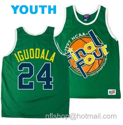 Youth Arizona Wildcats Andre Iguodala Jersey #24 1997 NCAA Champions Final Four Green63