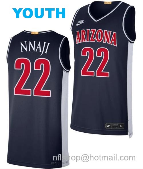 Youth Arizona Wildcats Zeke Nnaji Jersey #22 Limited Retro Basketball 2023-24 Navy90