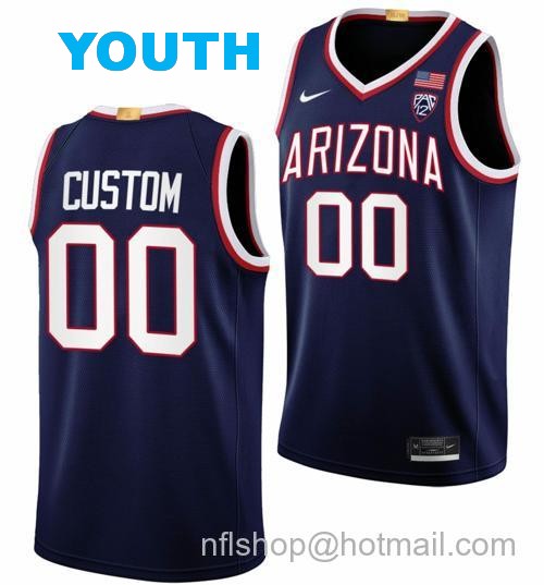 Youth Custom Arizona Wildcats Jersey Name And Number College Basketball Limited Navy111