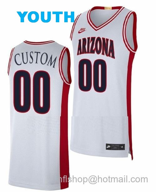 Youth Custom Arizona Wildcats Jersey Name And Number College Basketball Maui Invitational Champs White113