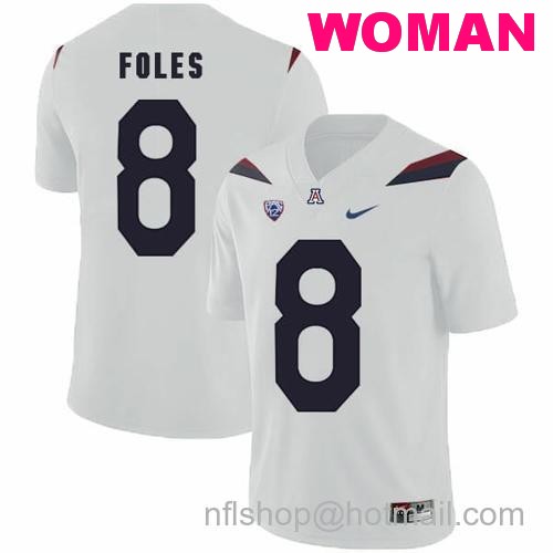 Women's Arizona Wildcats #8 Nick Foles NCAA College Football Jersey White27