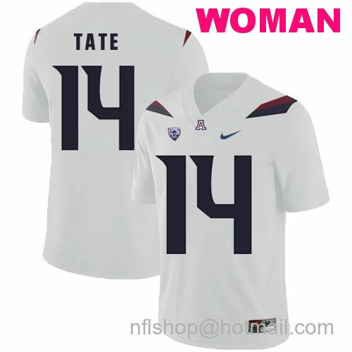 Women's Arizona Wildcats #14 Khalil Tate NCAA College Football Jersey White45