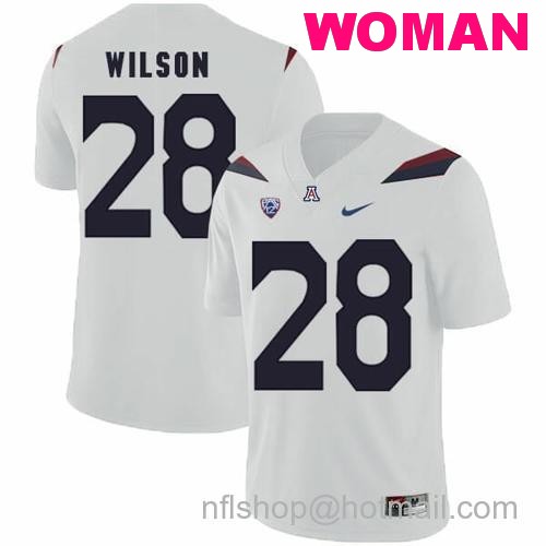 Women's Arizona Wildcats #28 Nick Wilson NCAA College Football Jersey White51